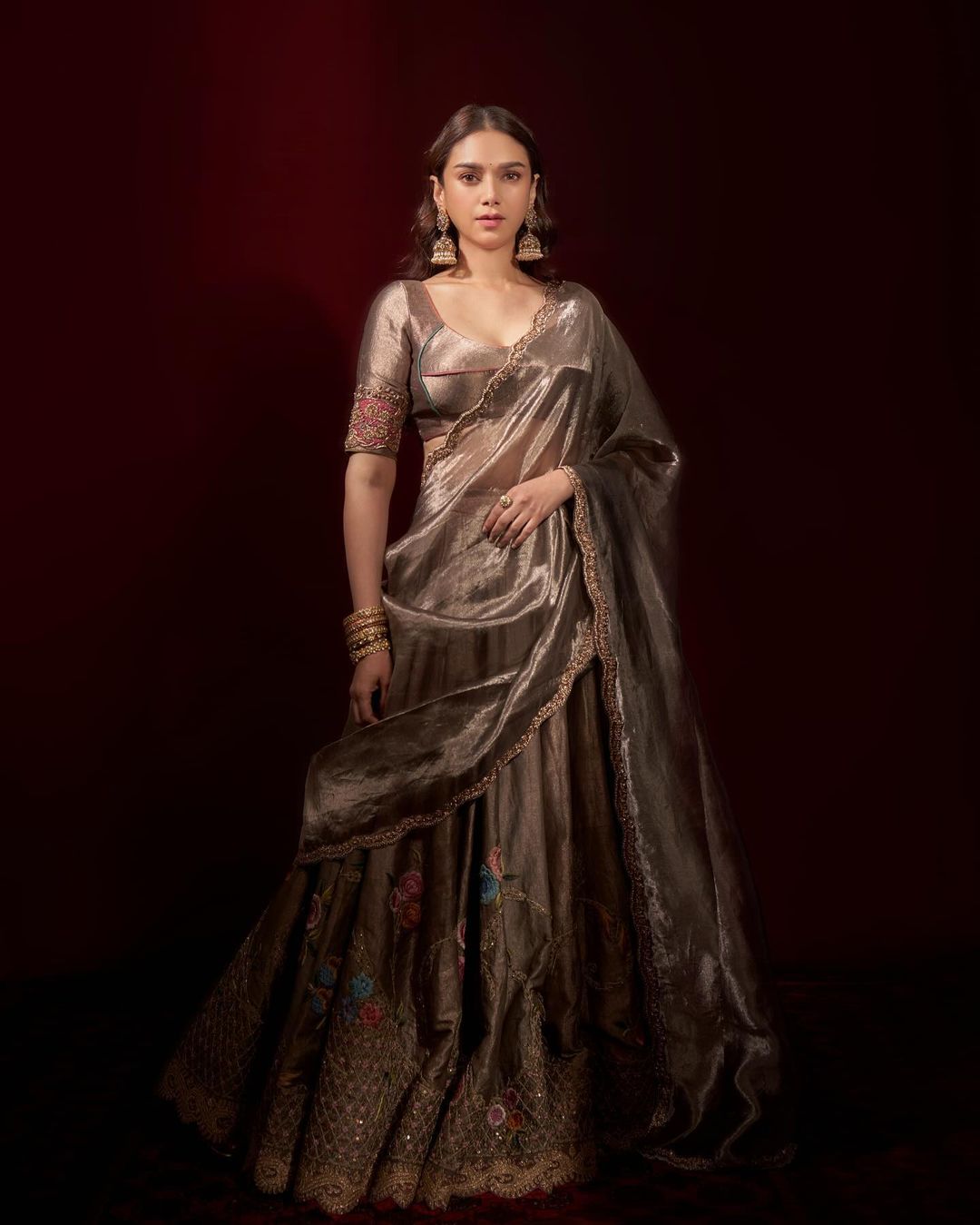 tissue lehenga designs