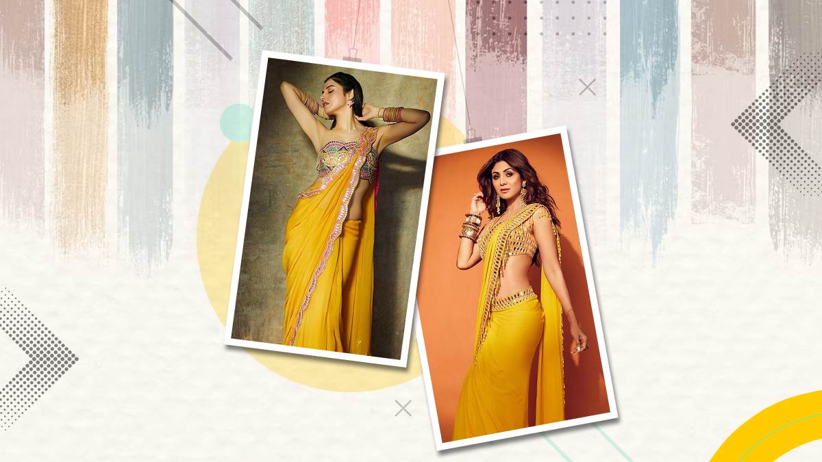 HALDI SAREE BINDIYA SAREE WEDDING SAREE YELLOW SAREE chiffon saree with  blouse