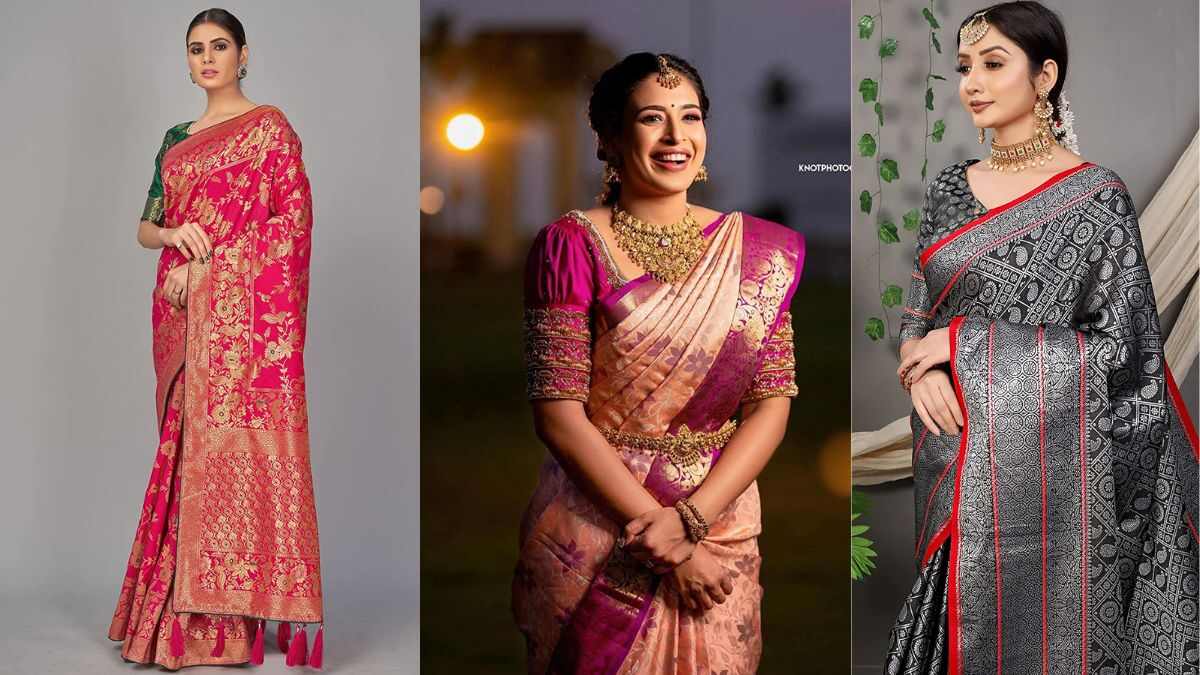 Kanjivaram vs banarasi saree difference in hindi | Fashion: बनारसी और  कांजीवरम साड़ी में क्या होता है फर्क, जानें कैसे पहचान कर सकती हैं आप | TV9  Bharatvarsh