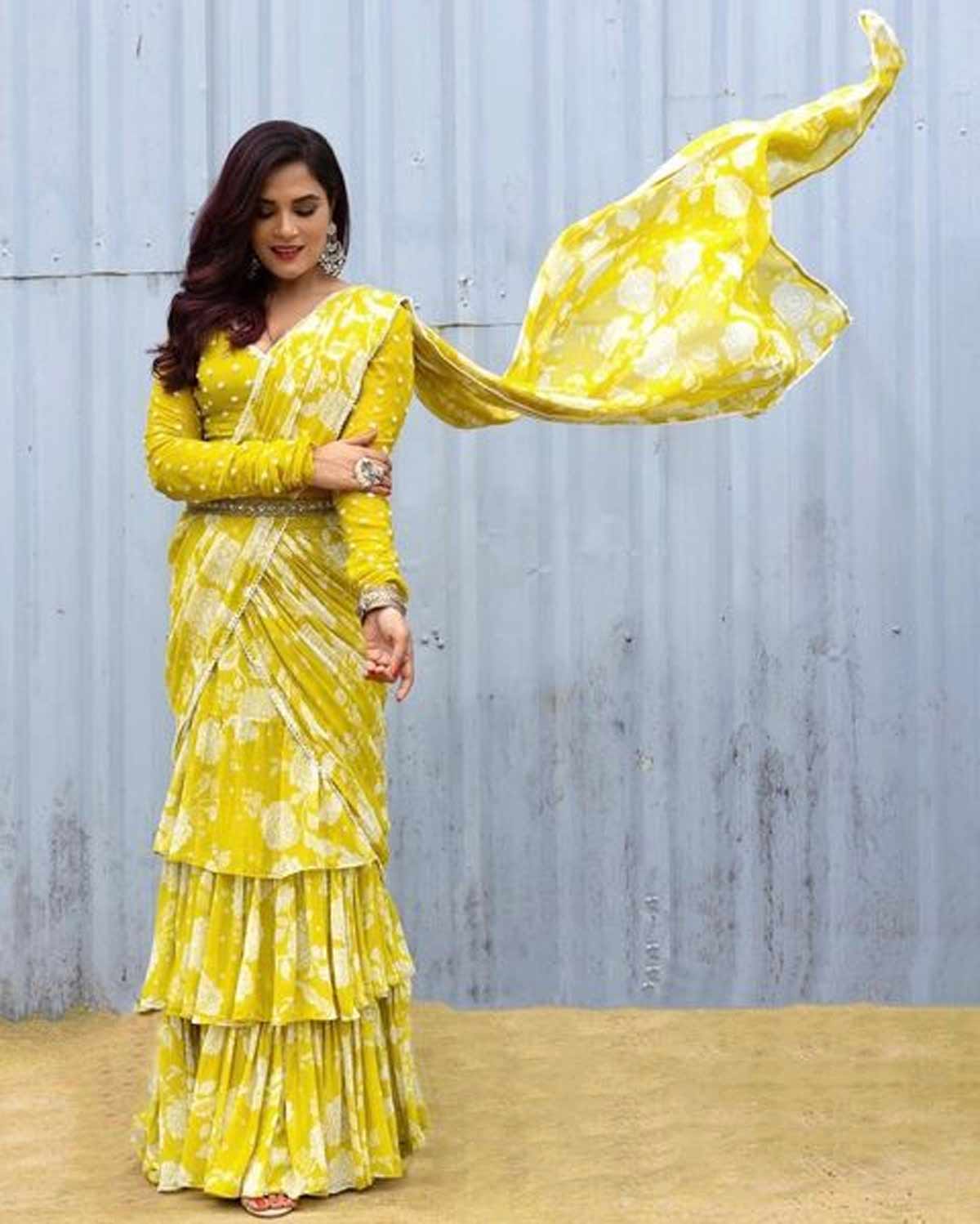 frill saree richa chadha