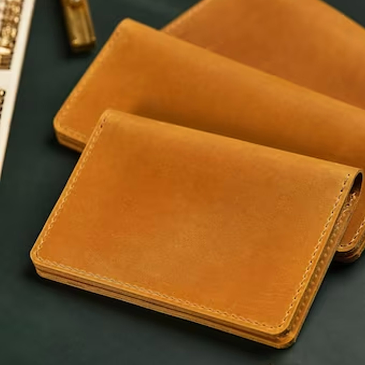 golden colour wallet for money