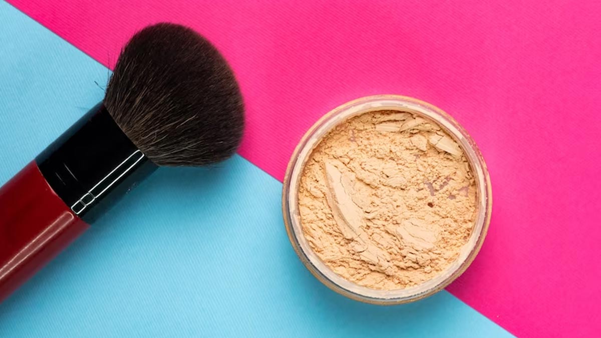 set your makeup with powder