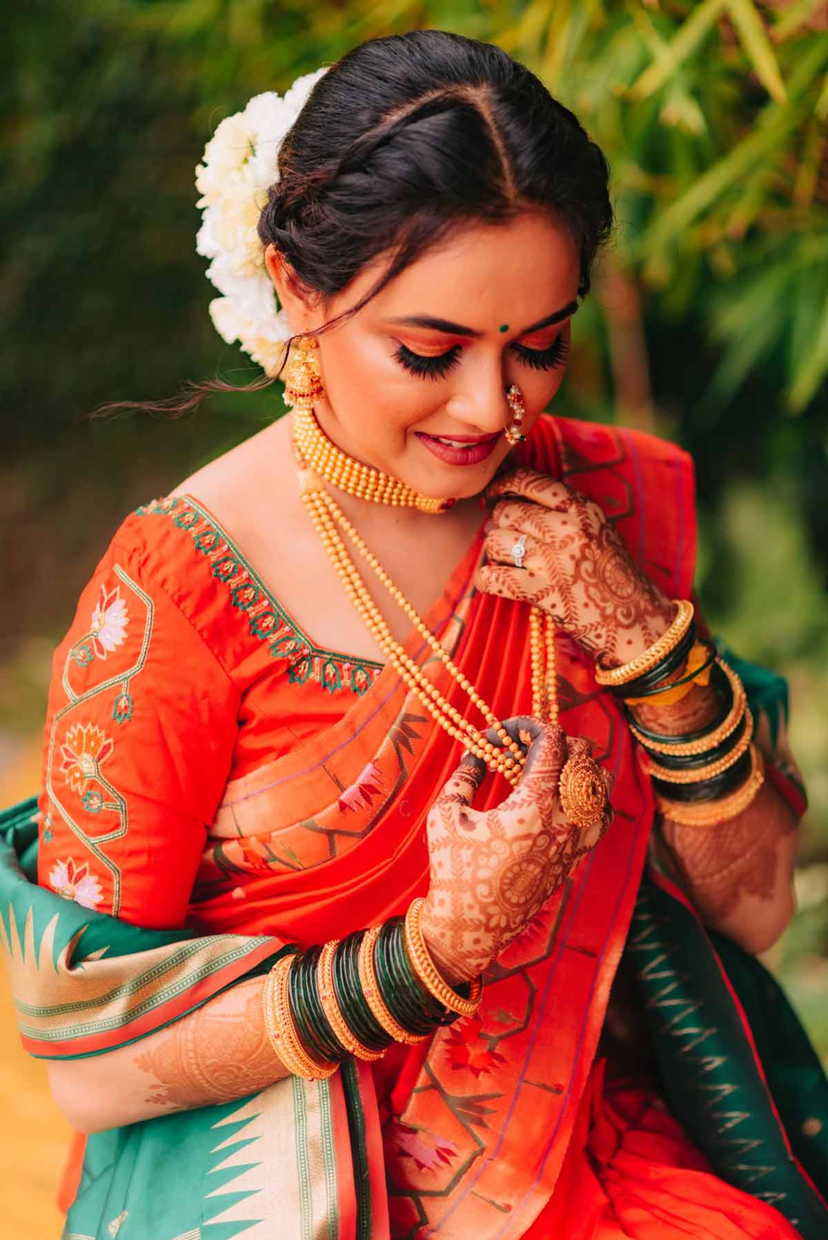 silk saree for marathi bride