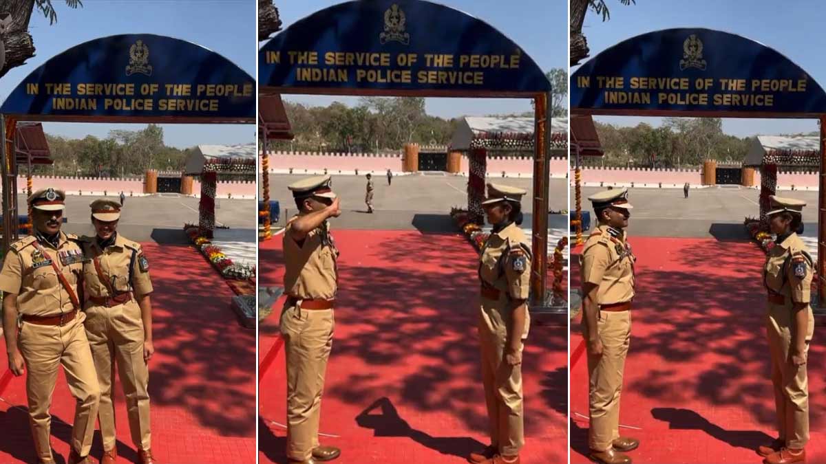 viral video of assam police chief salutes ips daughter in hindi