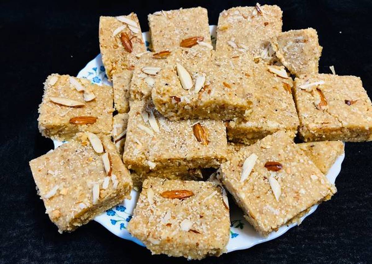 Peanut Til Barfi Recipe | How To Make Peanut Til Barfi | Easy Way To ...