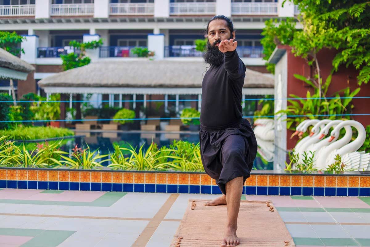 Veerabhadrasana for breast