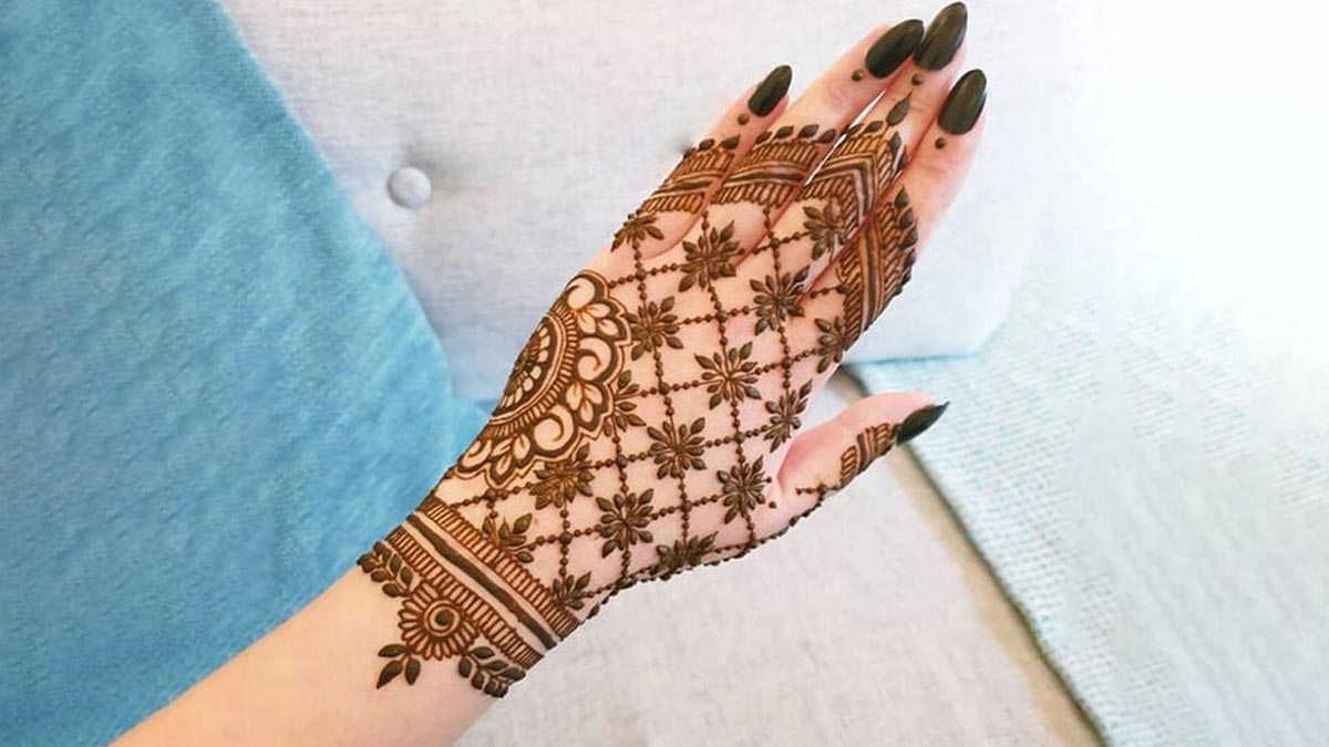 criss cross vines mehendi