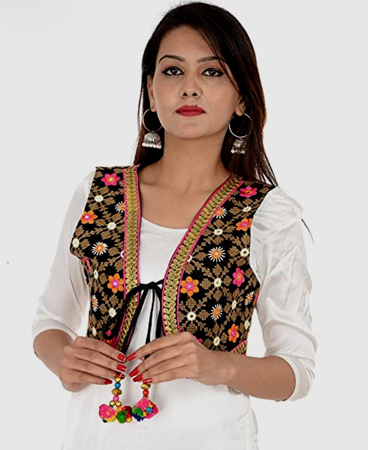 how to wear half coti with short kurti