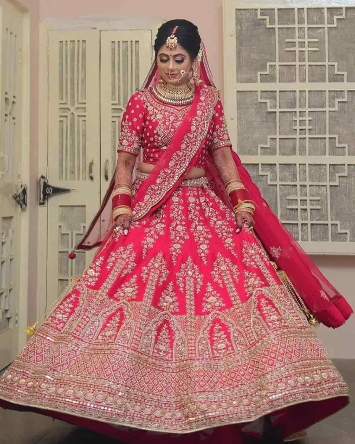 lehenga shopping places red