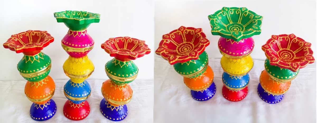 make show peace with old diyas
