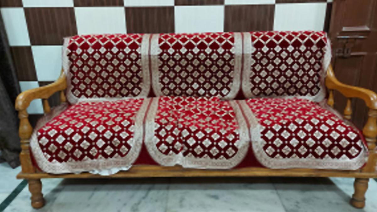make sofa cover with old shwal