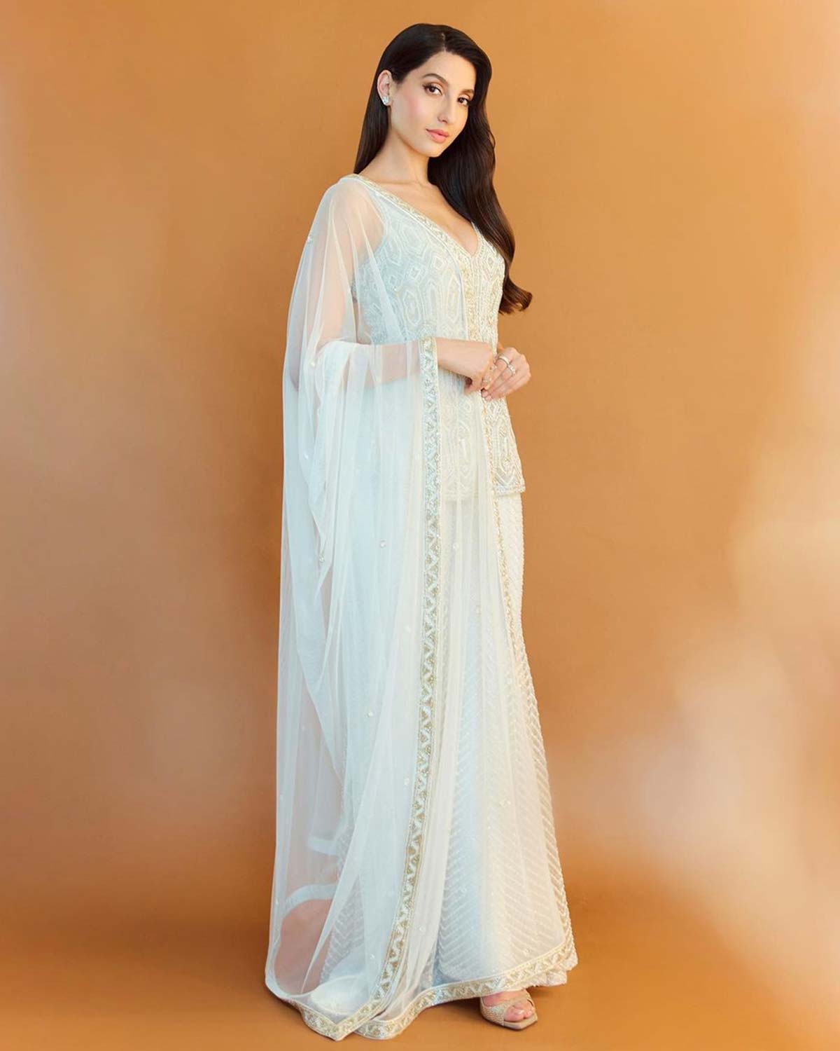 nora fatehi wearing sharara set