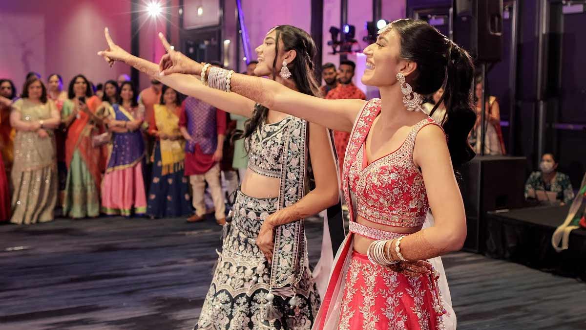 Modern Indian Weddings have adopted a new tradition of adding song and dance  to the traditionally Mehndi Ceremony. Family members will join together and  perform choreographed dances for the Bride and later