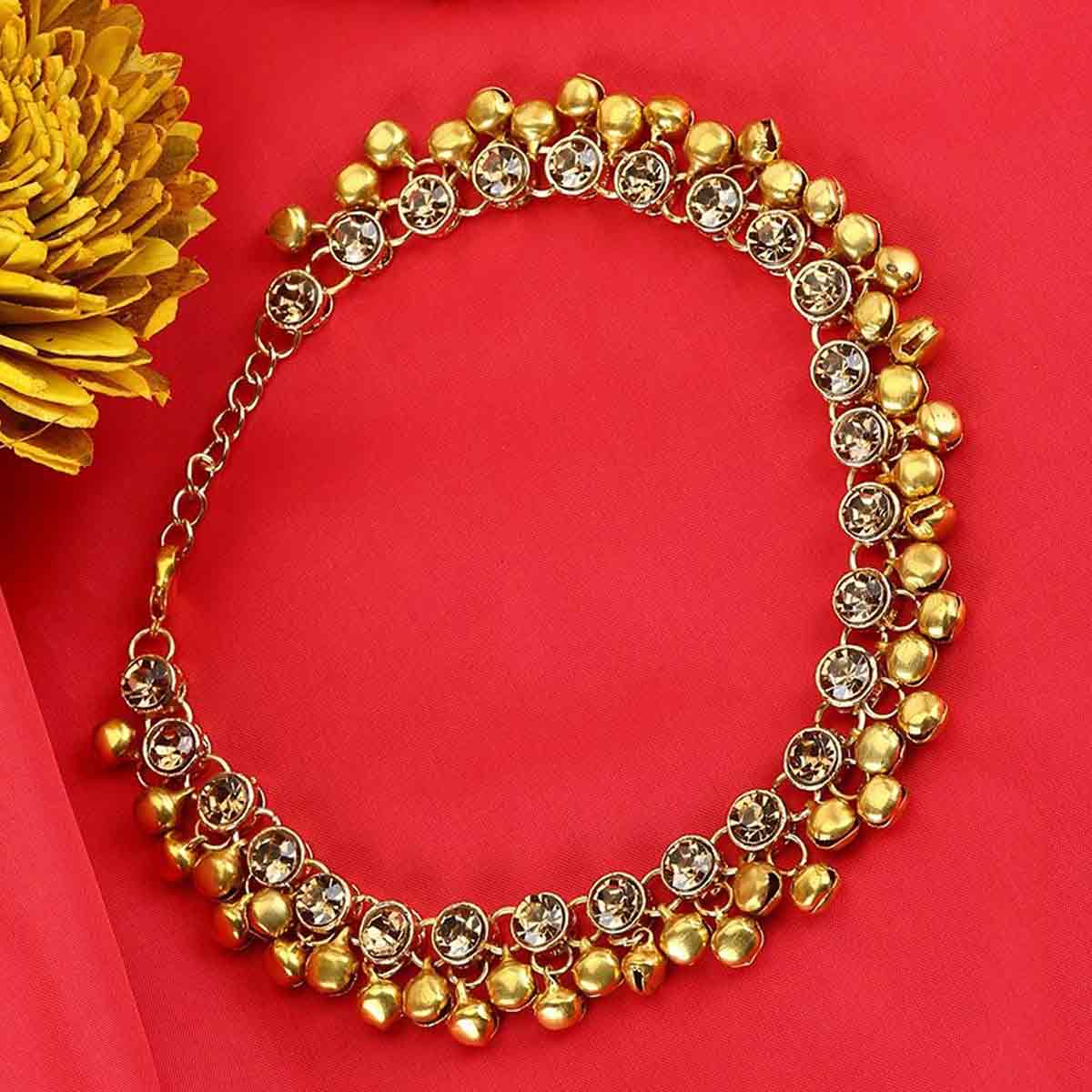 Kundan work anklet