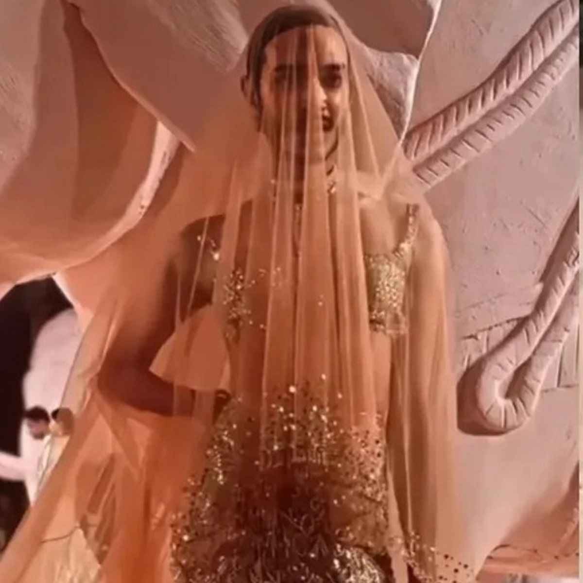 fashion model in golden legenga