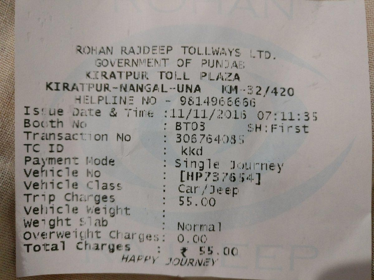 know toll tax receipts uses during travelling