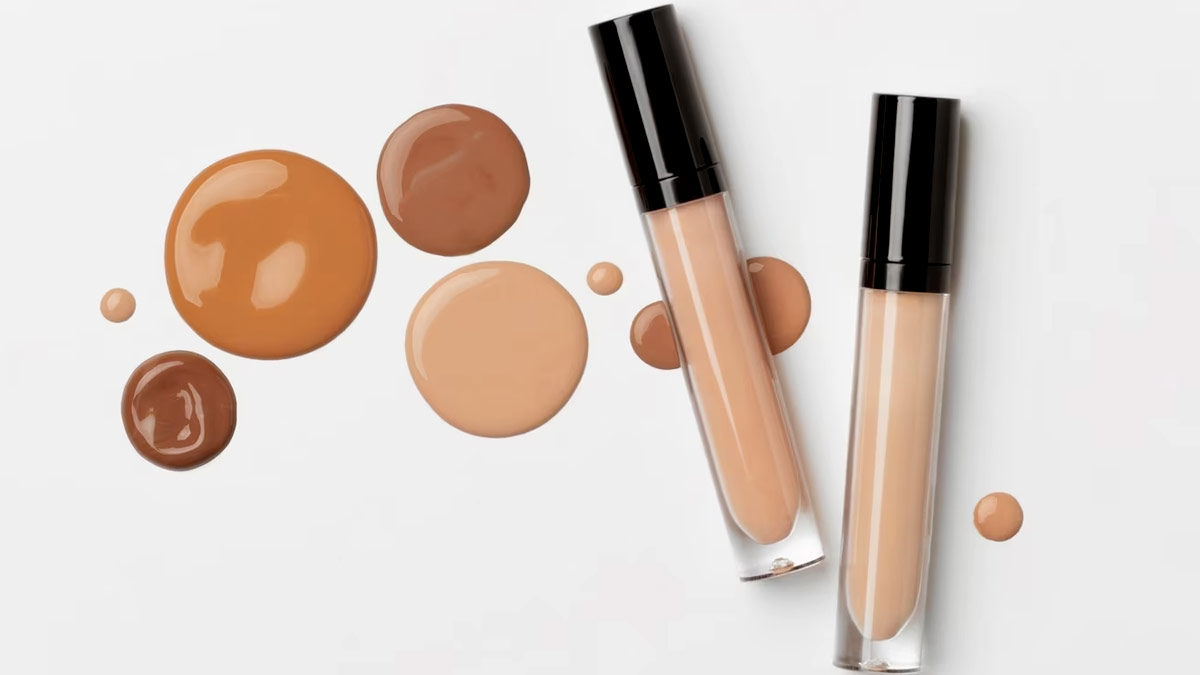 makeup concealor on face