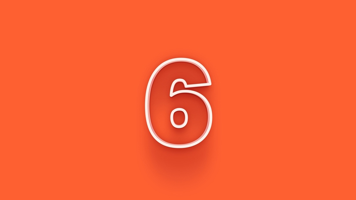 number 6 orange