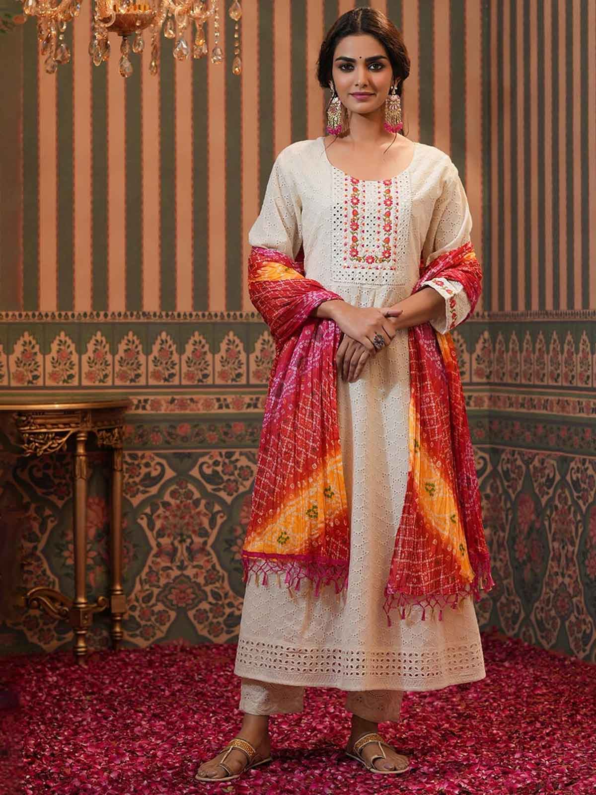 Chikankari anarkali suit