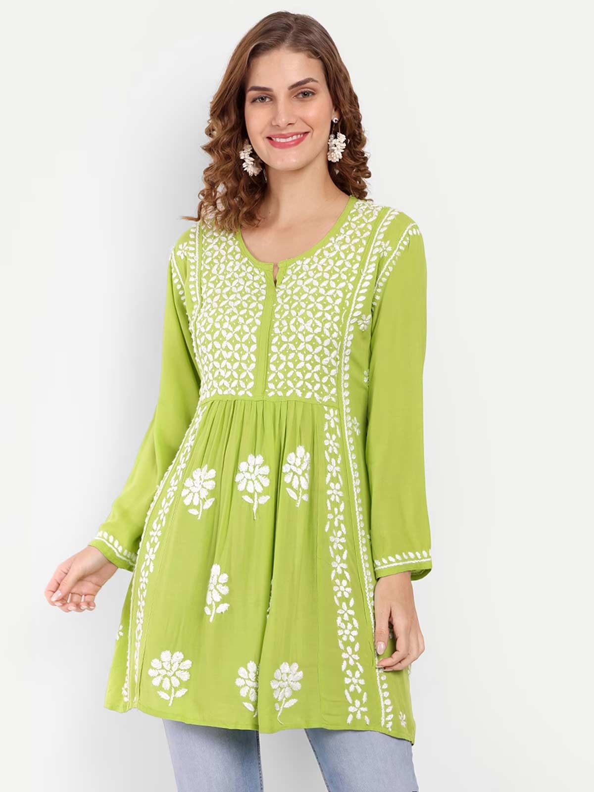 Chikankari short kurti