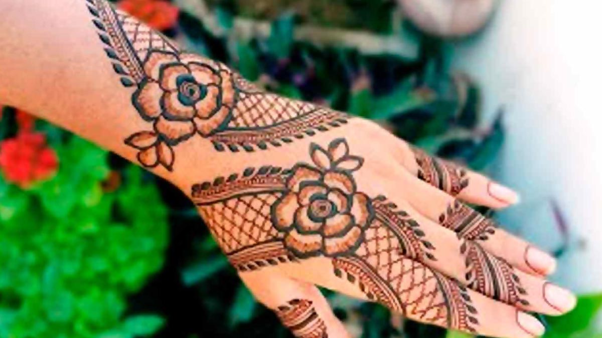 Gulab jaal mehndi designs