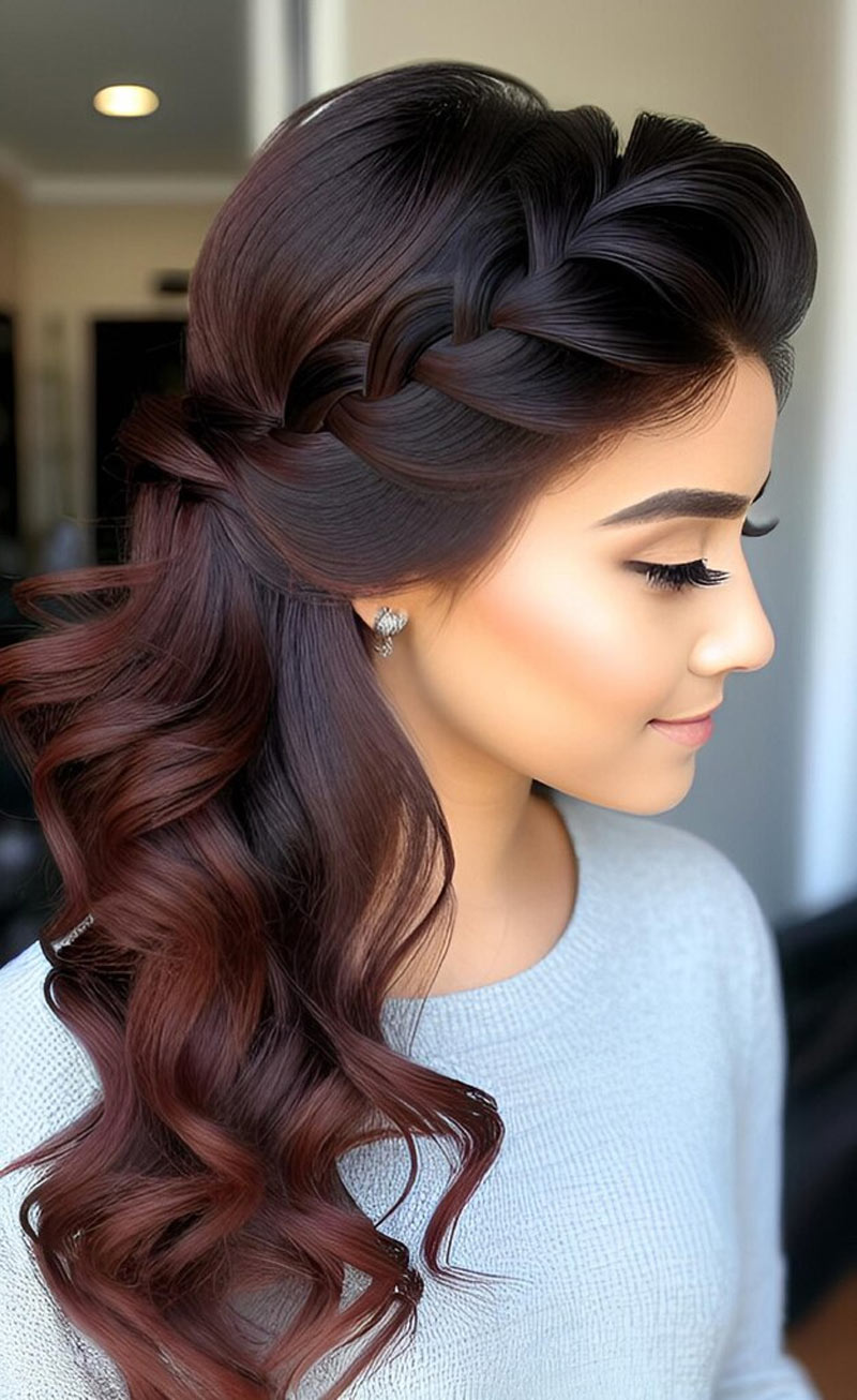 Side bread curl hairstyle