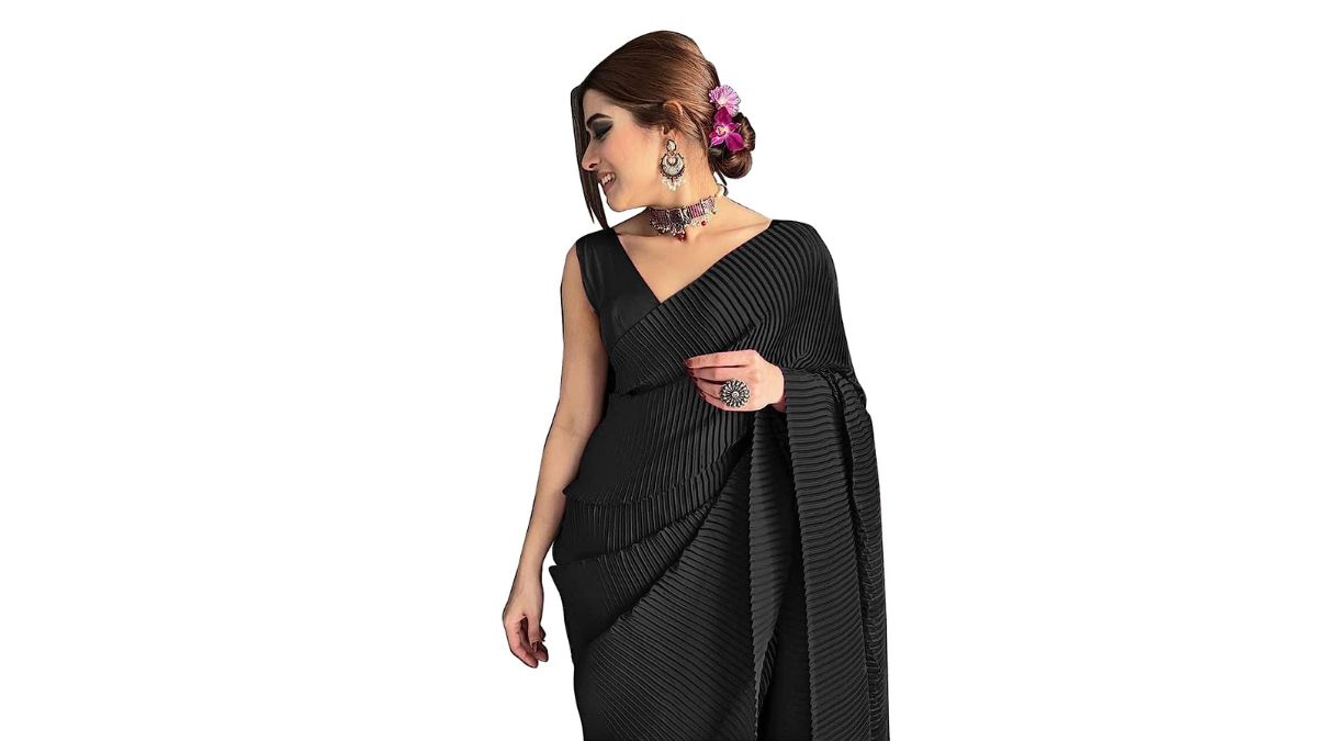 black color saree