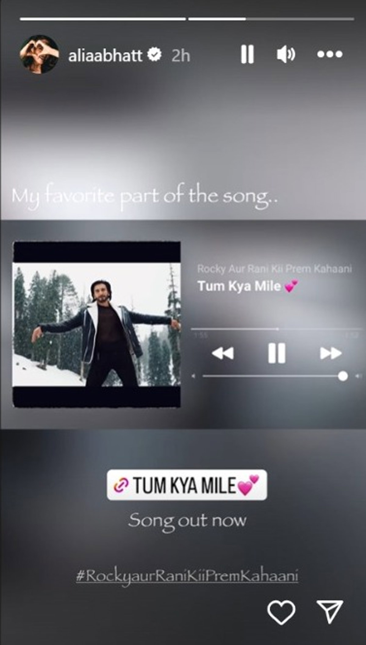 alia bhatt fav part of Tum Kya Mile song