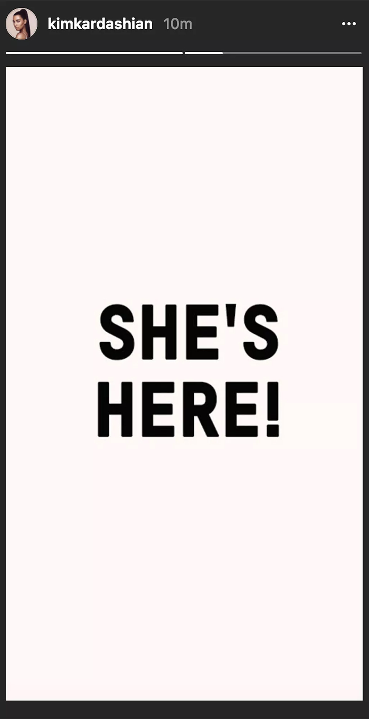 kim kardashian announced arrival of her baby