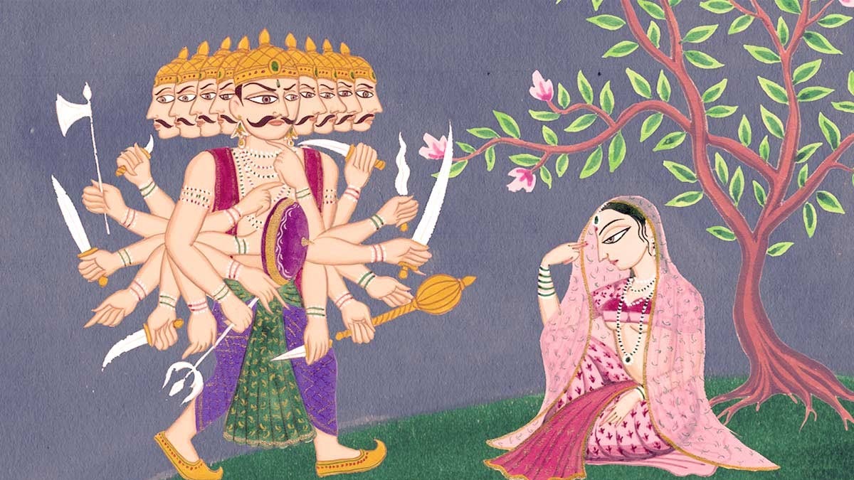 why ravana afraid of grass straw