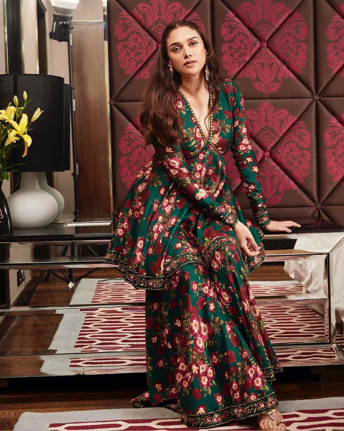 aditi rao hydari wearing floral sharara set