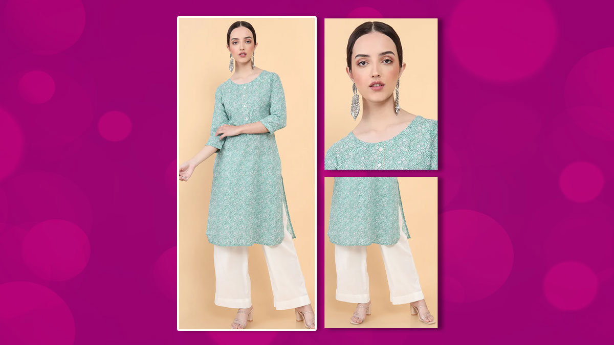 Buy Women Pink Mirror Embroidered Peplum Kurta Set With Flared Palazzo And  Dupatta - Feed Luxe Kurtas - Indya