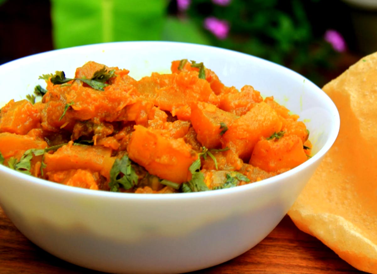 how to make bhandare wali kaddu ki sabzi at home