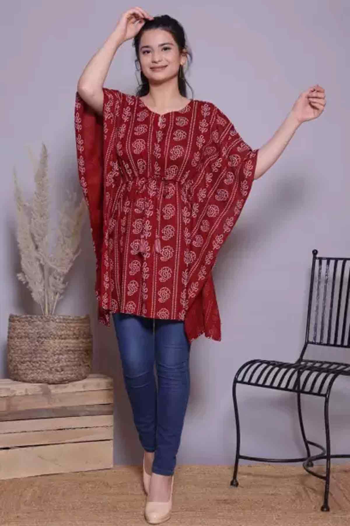 काफ्तान स्टाइल कुर्ती kaftan style kurti