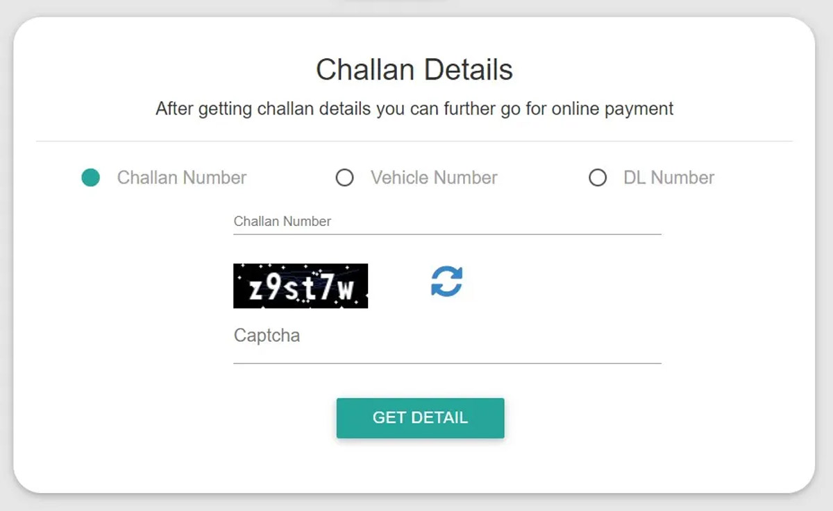 rules of traffic challan
