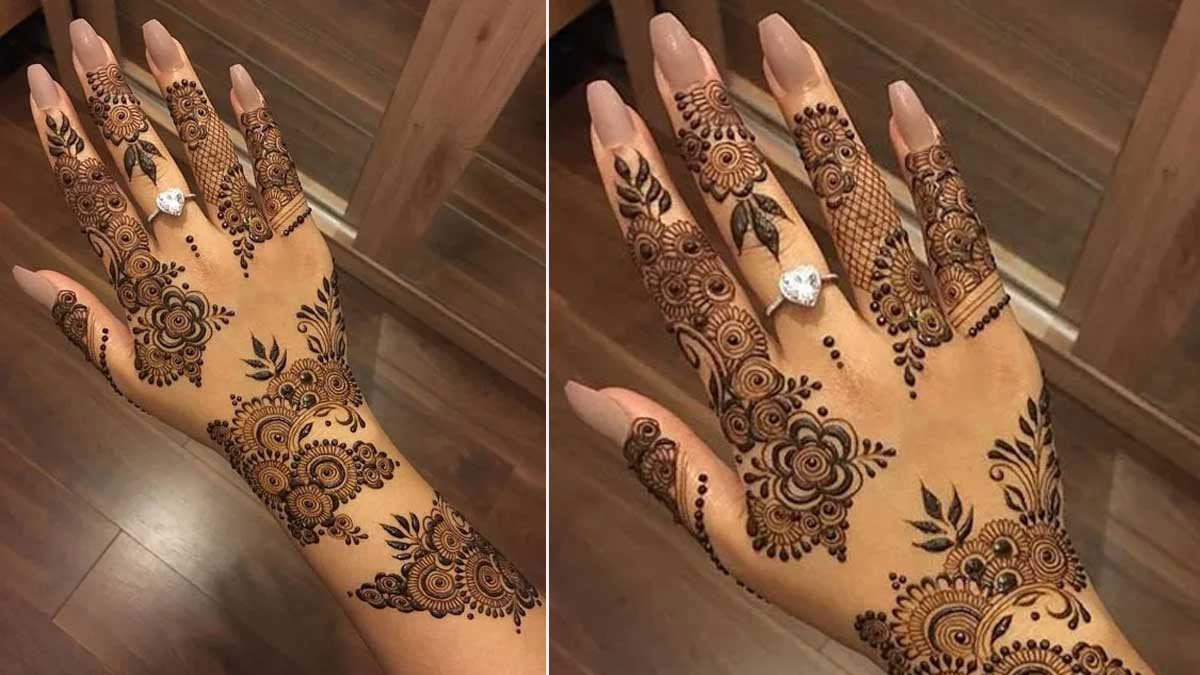 Eid al-Fitr 2023:-Beautiful and New Mehndi Designs for Front and Back Hand  for Eid Celebration-Eid al-Fitr Celebration: ईद के दिन हाथों को लाल सुर्ख  मेहंदी से सजाना चाहती हैं तो लगाएं मेहंदी