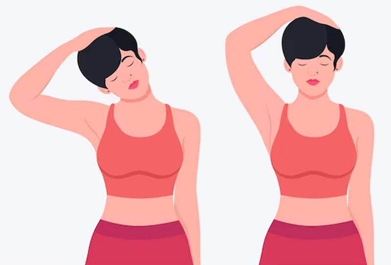 Ear to Shoulder Stretch sagging breasts