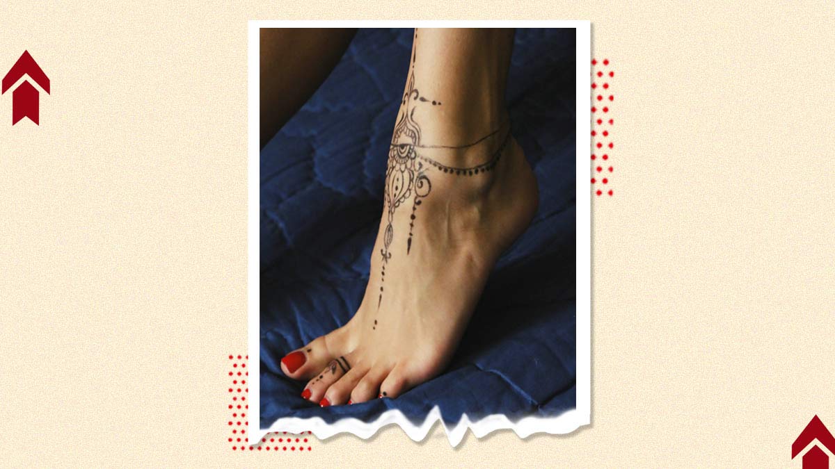 anklet mehndi tattoo design #shorts #ankletmehndi - YouTube
