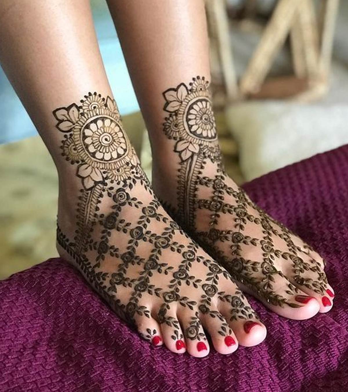jaal foot mehndi