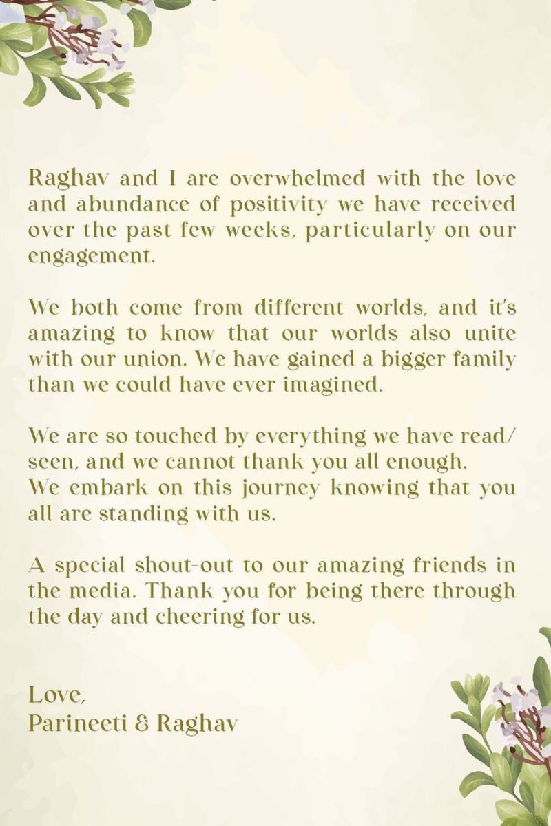 parineeti raghav engagement thanku