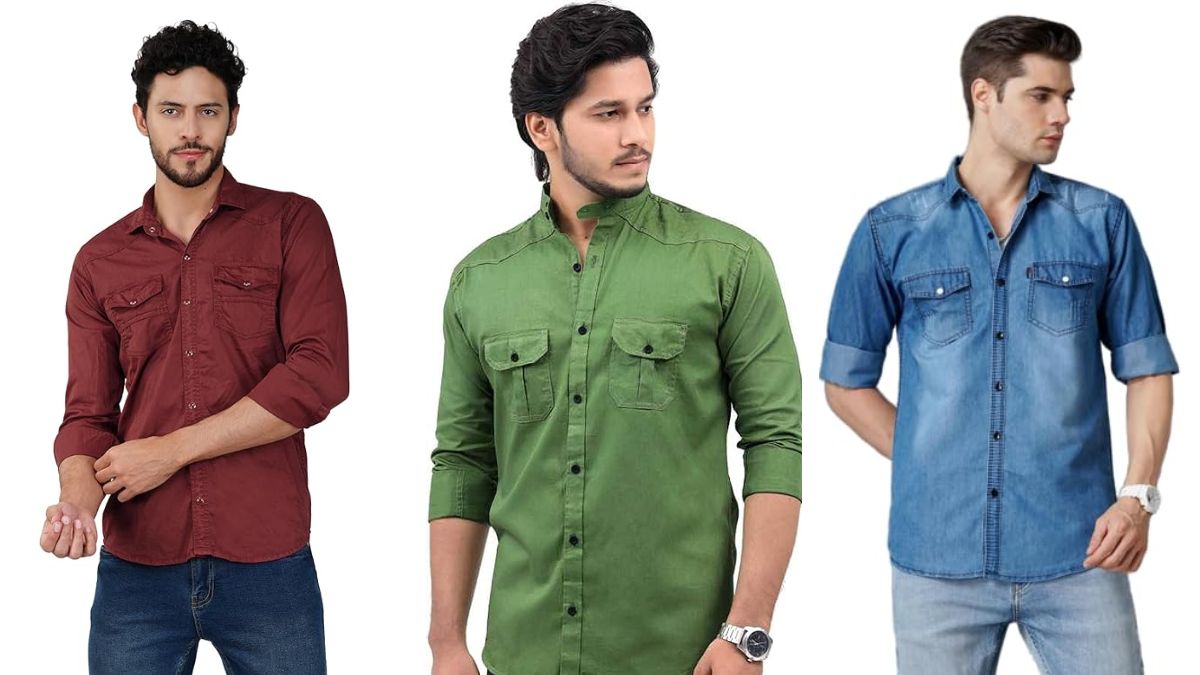 Buy online Blue Double Pocket Denim Shirt from shirts for Men by  Breakbounce Streetwear for ₹660 at 80% off | 2024 Limeroad.com