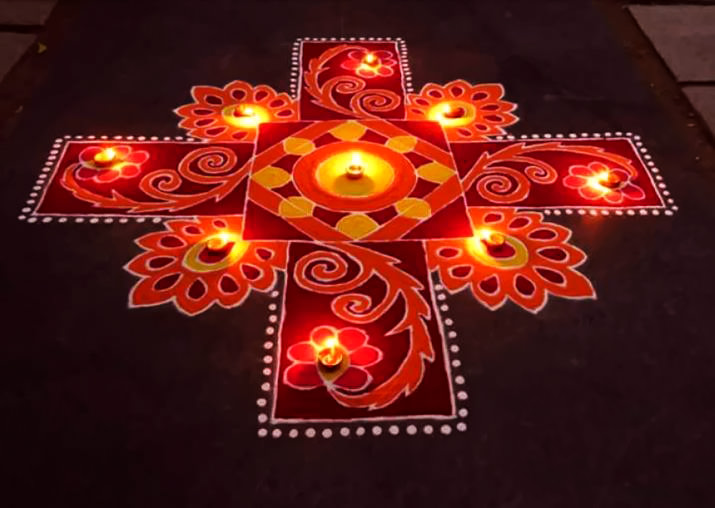 Diya Rangoli designs