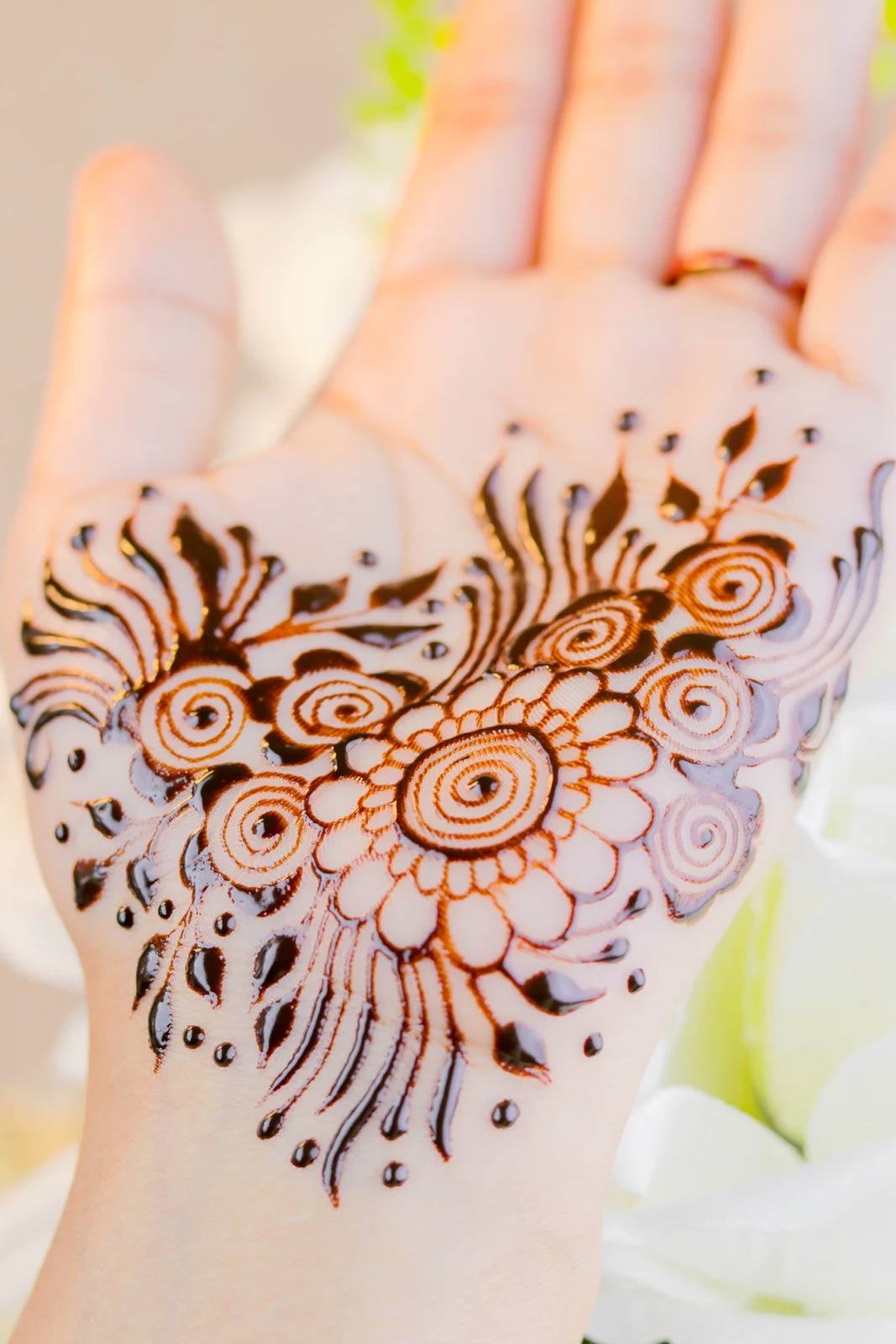 Half hand Mehendi Design For Diwali