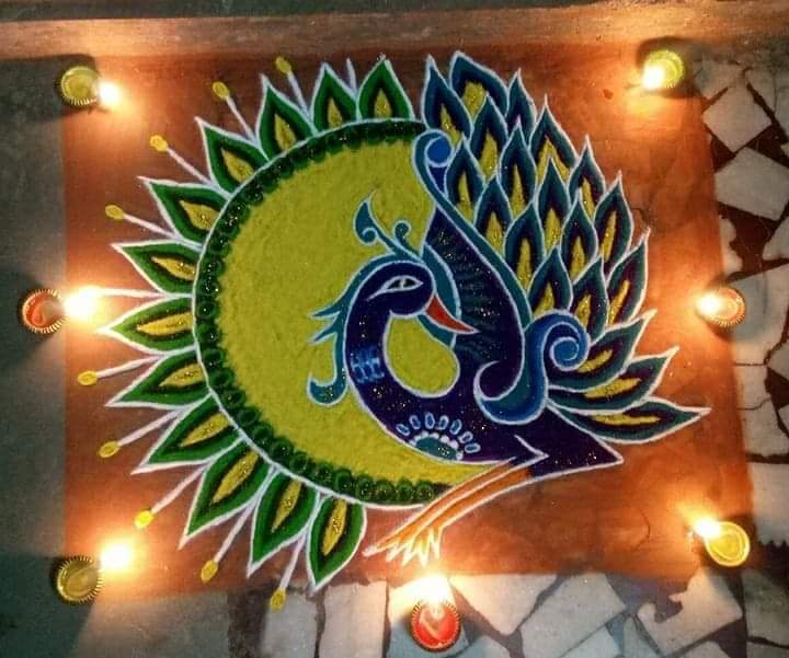 Peacock Rangoli Design