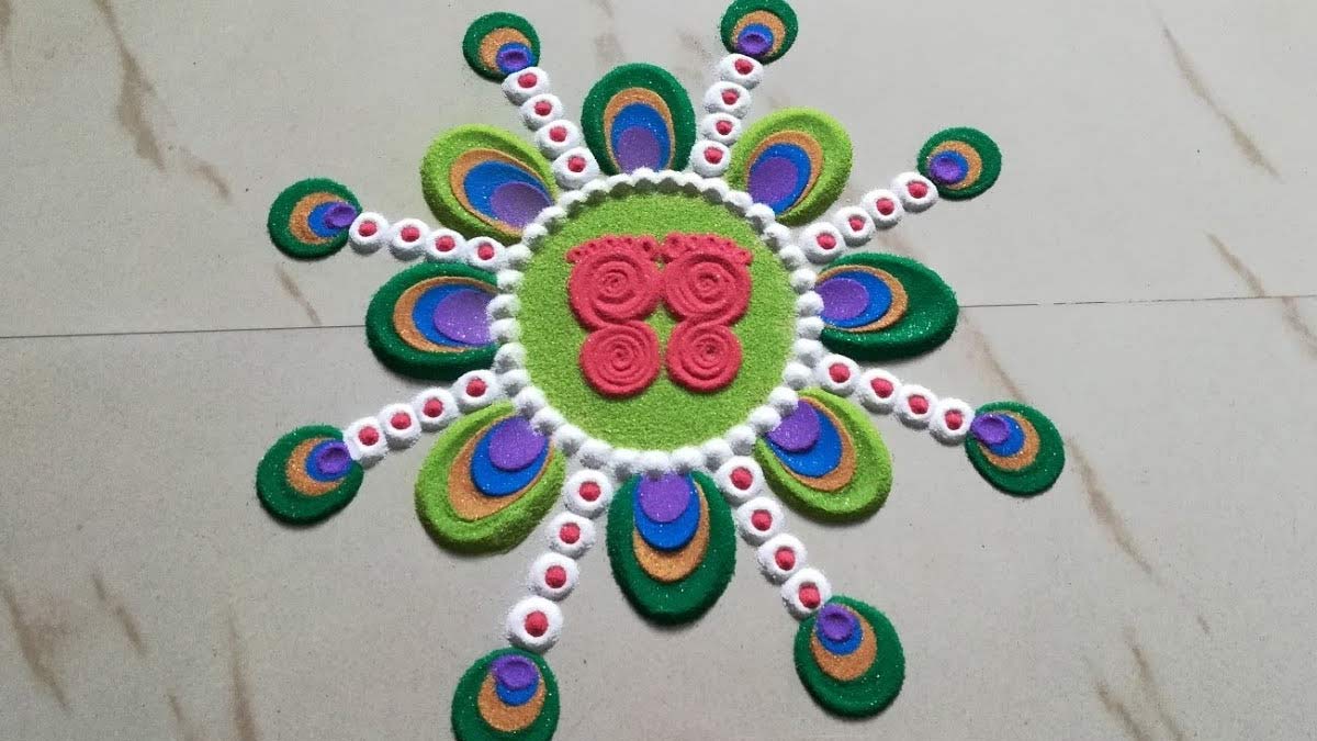 Rangoli Design for Diwali )