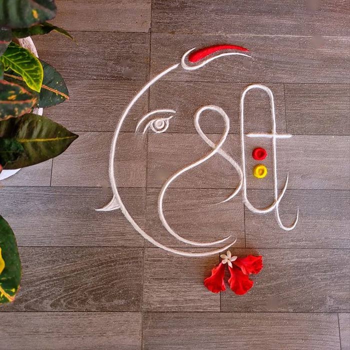 Shree Ganesh rangoli designs