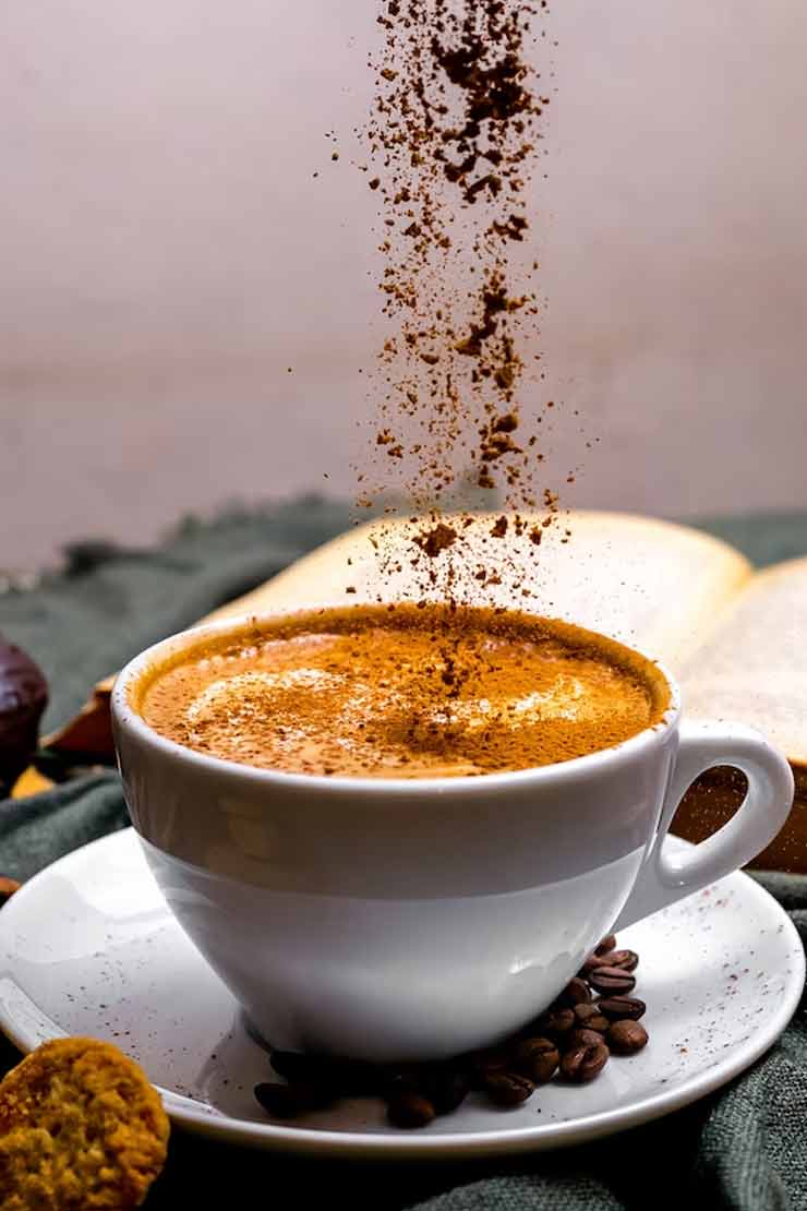 add coffee powder in coffee