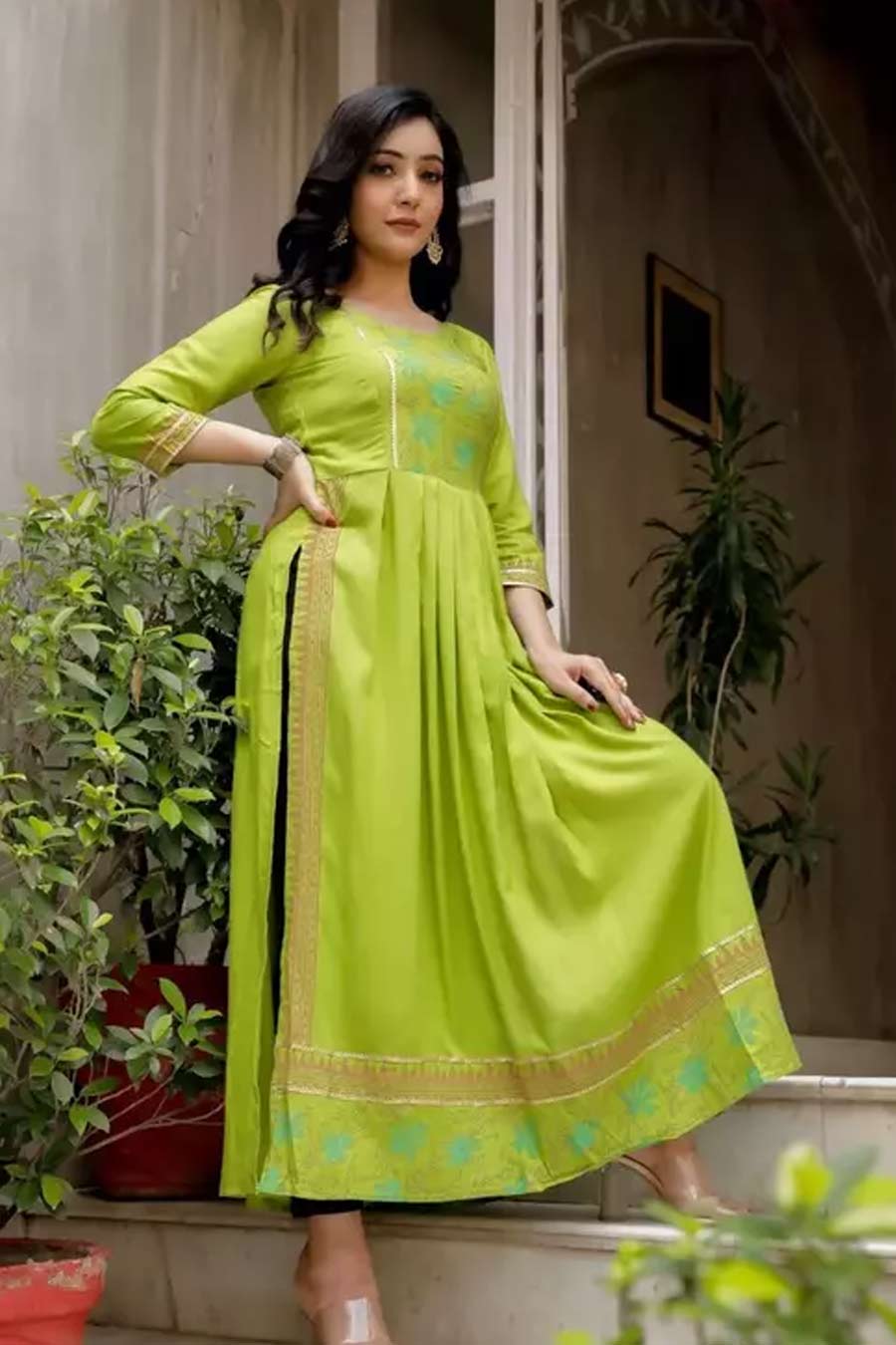 broad ghere naira cut kurti set