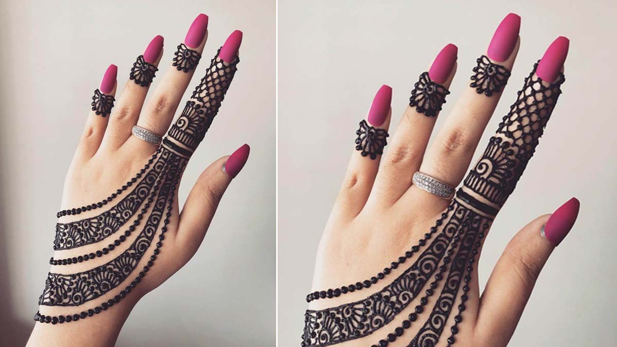 chain beads mehndi design