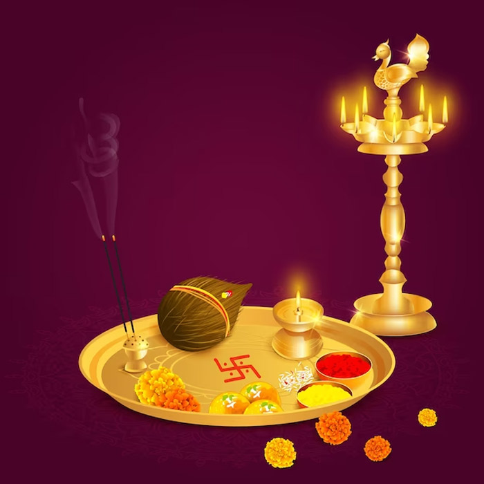 choti diwali puja thali